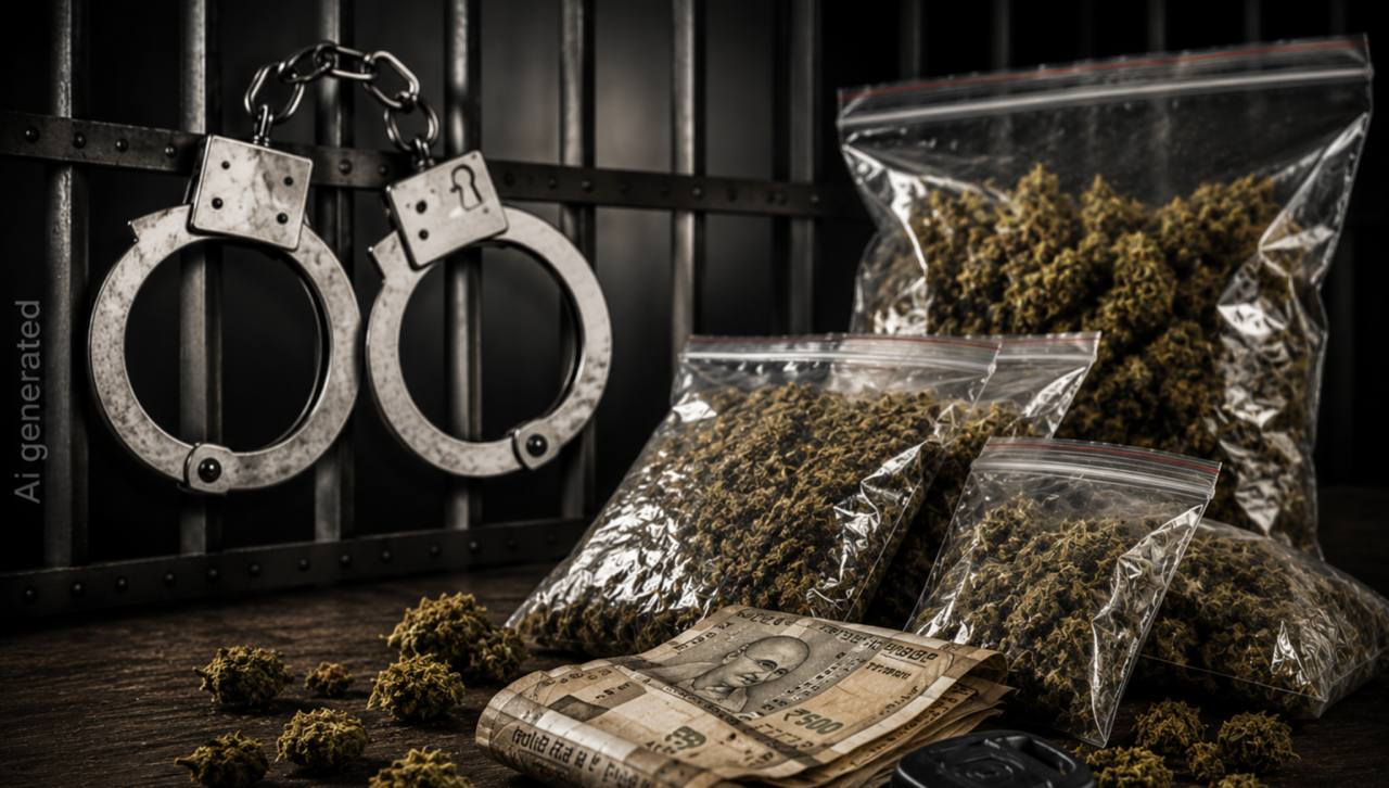 Three Arrested, Over 4 kg of Ganja Seized in Coimbatore’s Ponnaiyarajapuram