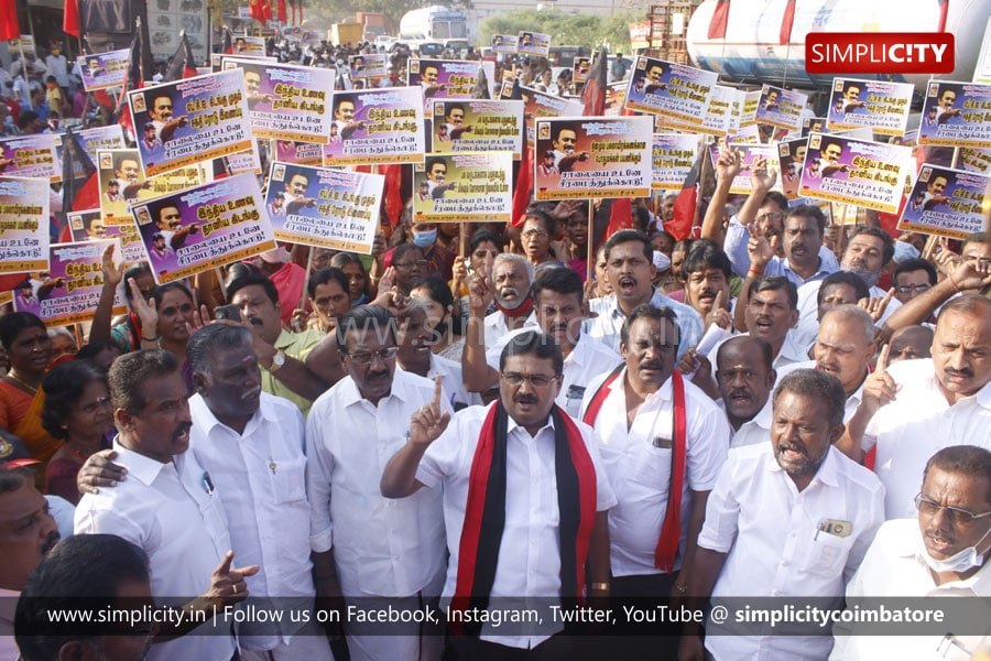 A road that is in tatters for decade; MLA Na Karthik protests with over  1000 people to relay FCI Godown road in Gandhimanagar, Coimbatore -  Simplicity