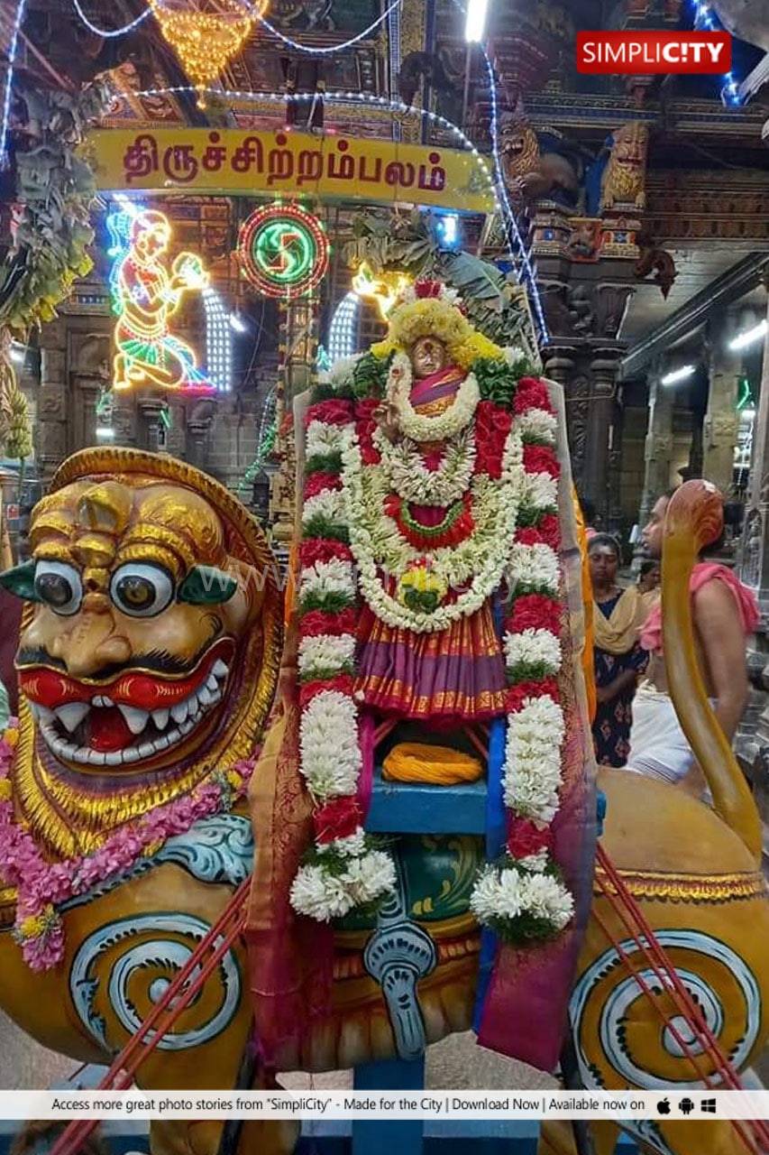 On the third day of Car festival Simmavaaganam and Boothavaaganam parade in  the iconic Perur Patteeswarar Temple - Simplicity