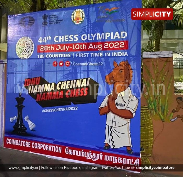 Chess Olympiad to begin in Chennai on 28th: Hoardings put up in 11 places  in Coimbatore - Simplicity